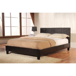 Haven PU King Size Bed Brown