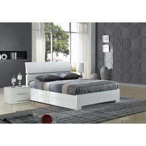 Widney White High Gloss Bed...